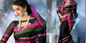 Plain Saree with Lace Border