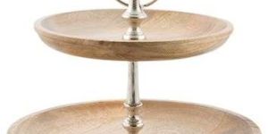 Wood 2 Tier Cake Stand