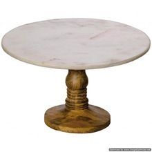 Wood Base Marble Cake Stand