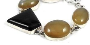 Traditional Multi Stone Gemstone Sterling Silver Bracelet Jewelry