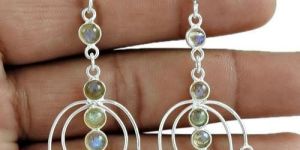 Trendy 925 Sterling Silver Labradorite Gemstone Earring Jewelry Grossiste