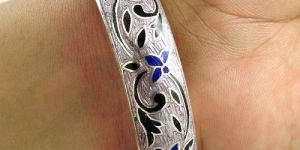 Very Light ! MeenaKari 925 Sterling Silver Bangle