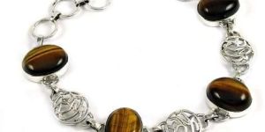 Well-Favoured Tiger Eye Gemstone Sterling Silver Bracelet 925 Sterling Silver Jewellery