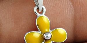 Women Fashion 925 Sterling Silver Inlay Flower Pendant