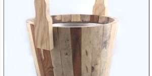 Stainless Steel Wooden Sauna Bucket with Handle