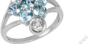 Blue Topaz Silver Ring 925 Sterling Silver Gemstone