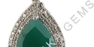 Sterling Silver Green Onyx Pendant