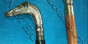 Wooden Walking Stick with Brass Horse Handle