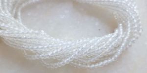 Natural WHITE TOPAZ MICRO CUTTING Faceted Bead
