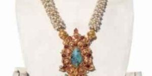 SILVER GOLD POLISH GANESHA NECKLACE INDIAN TRIBAL JEWELRY