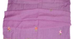 WOOLEN EMBROIDERED STOLE SCARF PURPLE, MULTICOLOR EMBROIDERY
