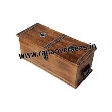Wooden Plain Antique Long Wine Bottles Box