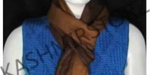 Twin Striped Mens Cashmere Scarf