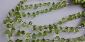 Peridot Faceted Tear Drop Briolette Beads