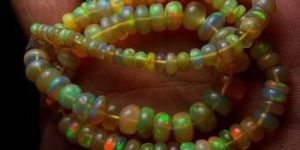 Sparkles Ethiopian Opal Yellow Rondelles Bead