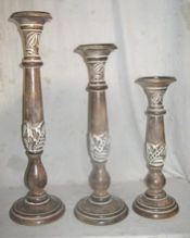 Vintage Look Wooden Candle Holder