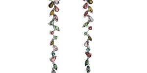 Women Dangle Earring Tourmaline Gold