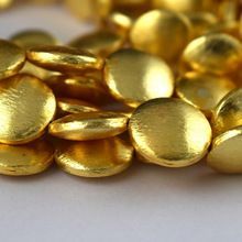 Gold Plated Round Disc Copper Beads