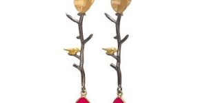 Tiny Branch and Bird Earring Branch Earring