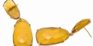 Yellow Chalcedony Earring Fancy Shape Earring