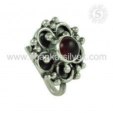 Trendy Garnet Gemstone 925 Sterling Silver Gemstone Nose Pin Jewelry