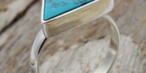 TURQUOISE GEMSTONE TRIANGLE RING