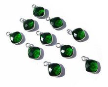 Sterling Silver Green Tourmaline Gemstone Connector