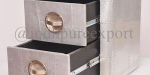 Aviator Aluminium Bedside 2 Drawer