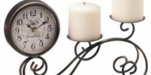 Table Clock & Candle Holder