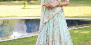 Habutai Silk Fabric Bridal Lehenga