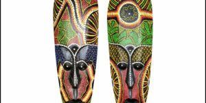 Wooden Painted Face Mask