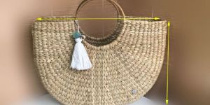 u bag with tussels & pompom