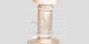 White Rustic Wood Round Candle Holder