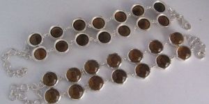 Whisky Quartz Silver Bracelet