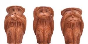 WOODEN WISE MONKEY