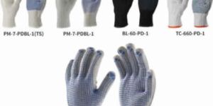 Poly / Cotton Knitted Seamless Gloves with PVC Dots