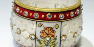 Marble Candle Stand with Jewellery Painting