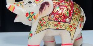 Marble Elephant with Jewellery Painting