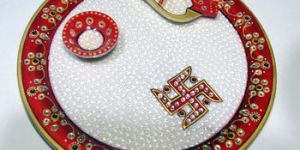 Marble Prayer Plat with Jewellery Painting