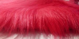 Red Long Pile Fur Fabric