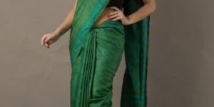 Plain Tussar Silk Saree