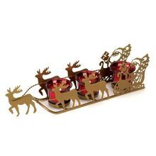 Santa Reindeer Shimmering Sleigh Candle Holder