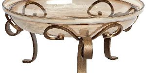 Glass & Metal Serving Bowl