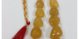 YELLOW QUARTZ GEMSTONE FACETED MACHINE CUT TUMBLE BEADS NECKLACE