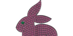 Sterling Silver Rabbit Animal Pave Diamond Pendant