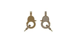 White Diamond Gold Lobster Clasp Finding