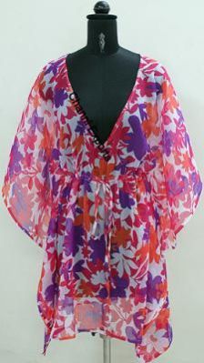 Women Colored Chiffon Kaftan