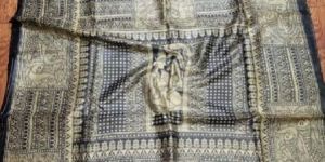 Tussar Ghicha Screen Print Silk Saree