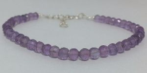 Women Amethyst Faceted Balls Bracelets