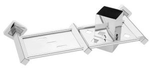 Stainless Steel Square Toothbrush Holder with Soap Dish